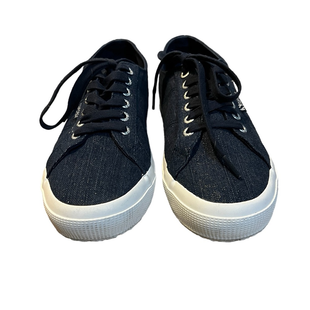 Superga Blue Sparkle Lug Sole Sneakers